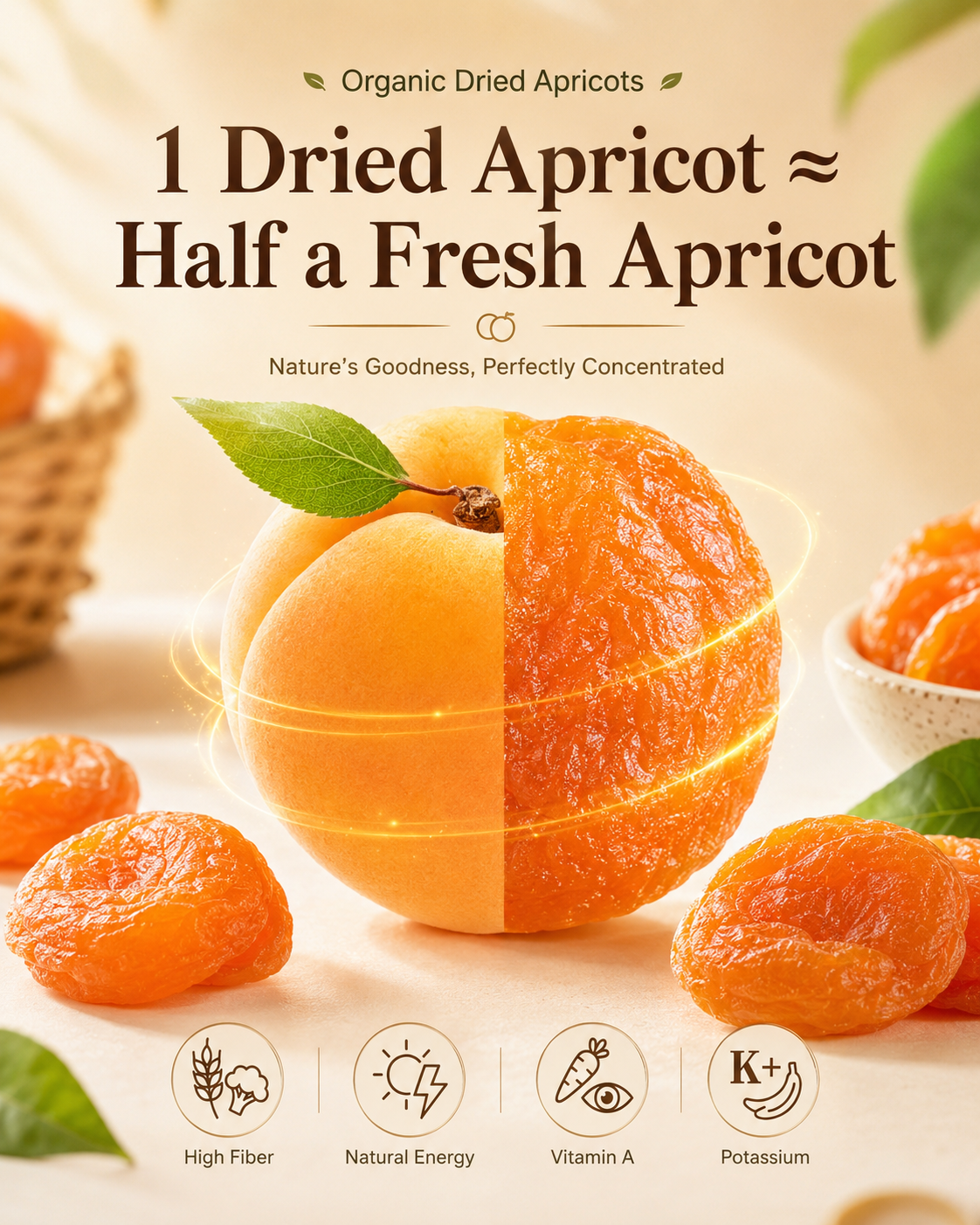 🍑 Naturally Sun-Dried Apricots – Plump, Pitted & Sweetly Chewy Fruit Snack-JY