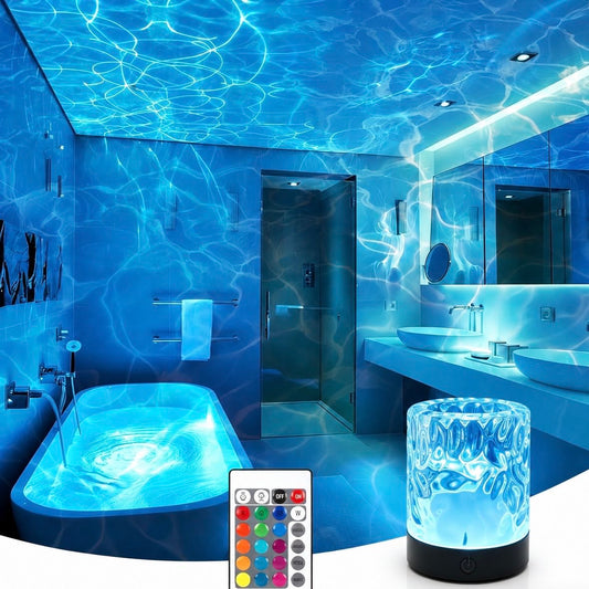 ✨Water Ripple Night Light, 16 Colors RGB Mood Lamp with 4-Speed Dynamic Projection✨-XXS