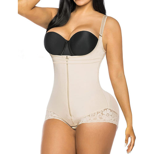 Shapewear for Women Tummy Control Bodysuits Zip-Up Comfort Ultra Stretch Fabric Customizable Fit Breathable Mesh Design Comfortable Fit-JY