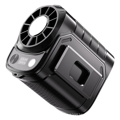 3-in-1 USB Rechargeable Handheld Portable Fan, 199-Speed Adjustable, with Waist Clip, Flashlight & PowerDisplay, Personal Fan for Outdoor, Camping, Jobsite, Travel &Indoor Use-JY