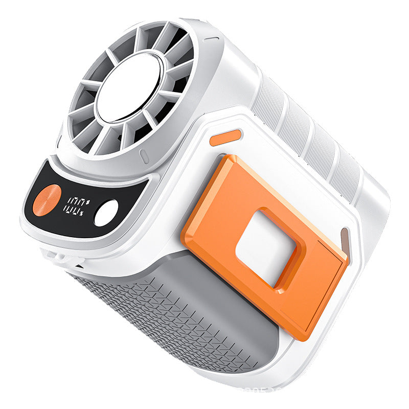 3-in-1 USB Rechargeable Handheld Portable Fan, 199-Speed Adjustable, with Waist Clip, Flashlight & PowerDisplay, Personal Fan for Outdoor, Camping, Jobsite, Travel &Indoor Use-JY