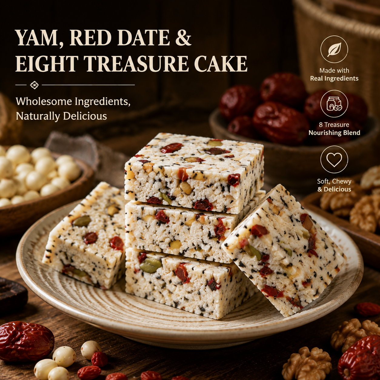Natural Energy Snack Made With Red Dates, Yam & 8 Premium Ingredients-OKL