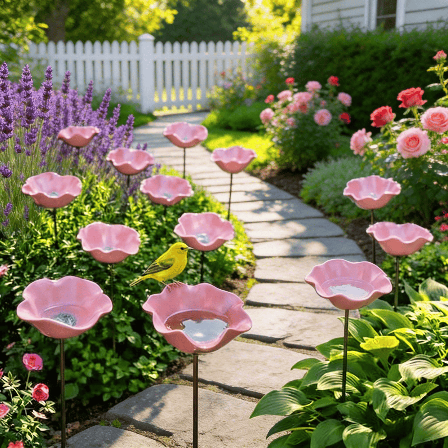 🌸 Everlasting Garden Blooms - Handmade Metal Flower Garden Stake🐦-JY