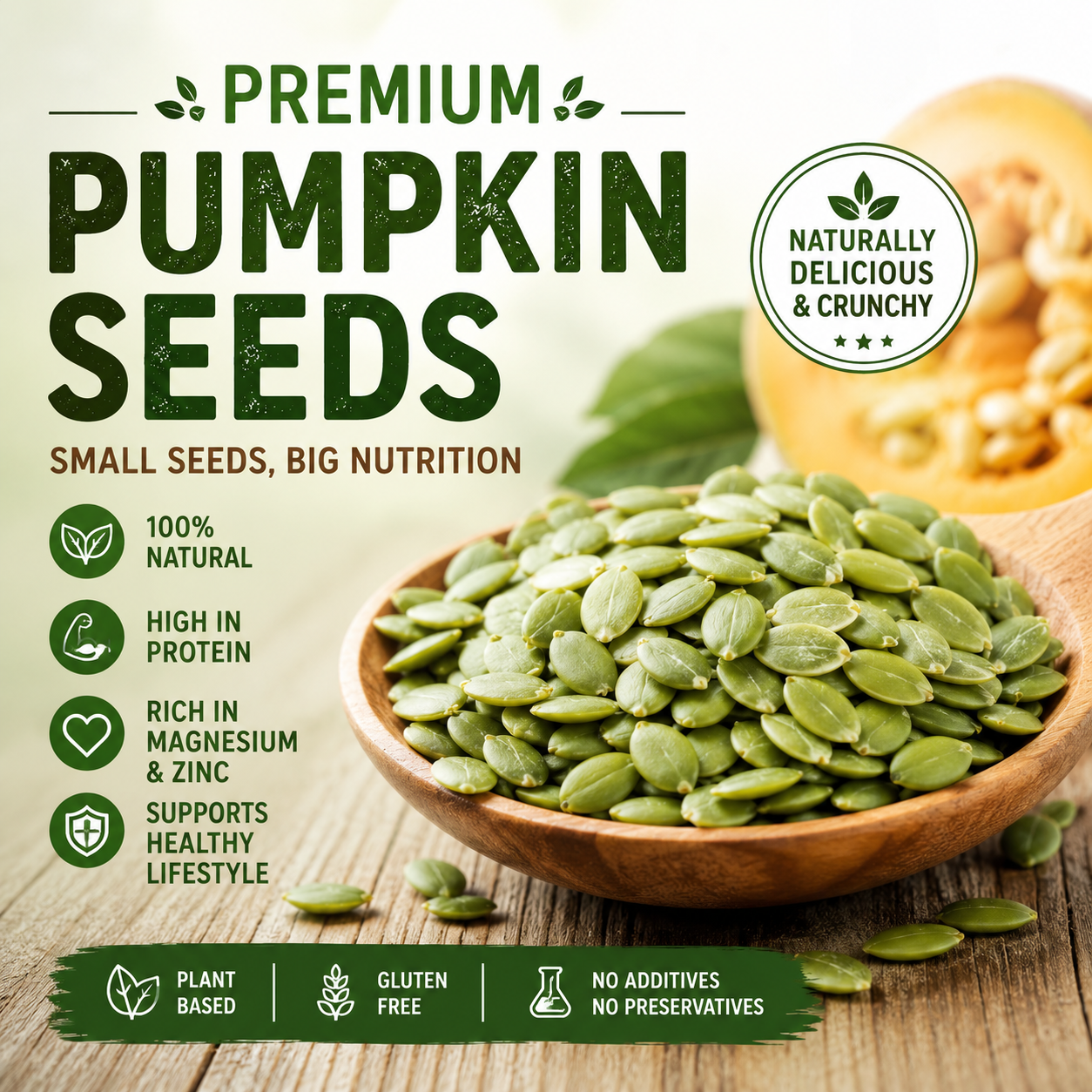 😋Premium Hulled Pumpkin Seeds -💪Natural Healthy Green Snack.-YOY