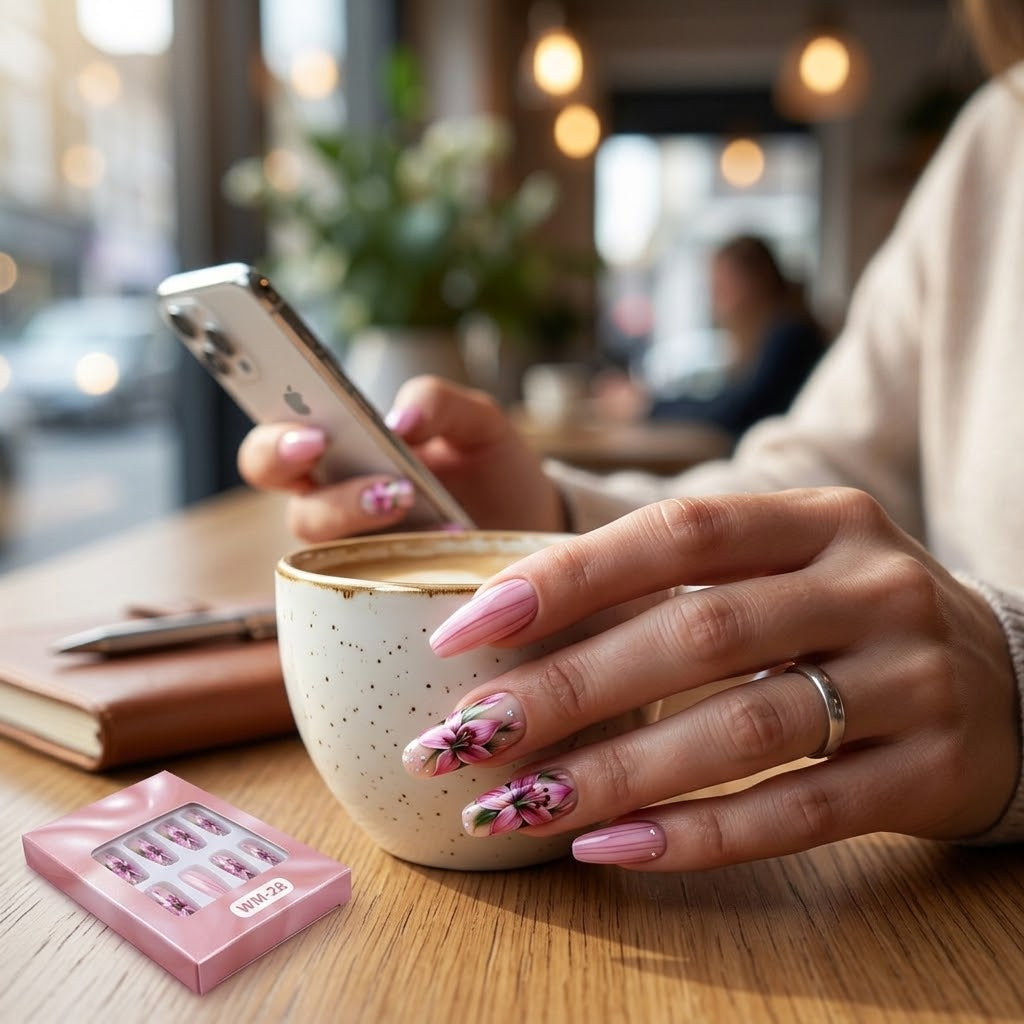 💅High-end press On Nails for Women, Reusable Glue-On Nails, ✨Easy DIY Manicure at Home-XXS