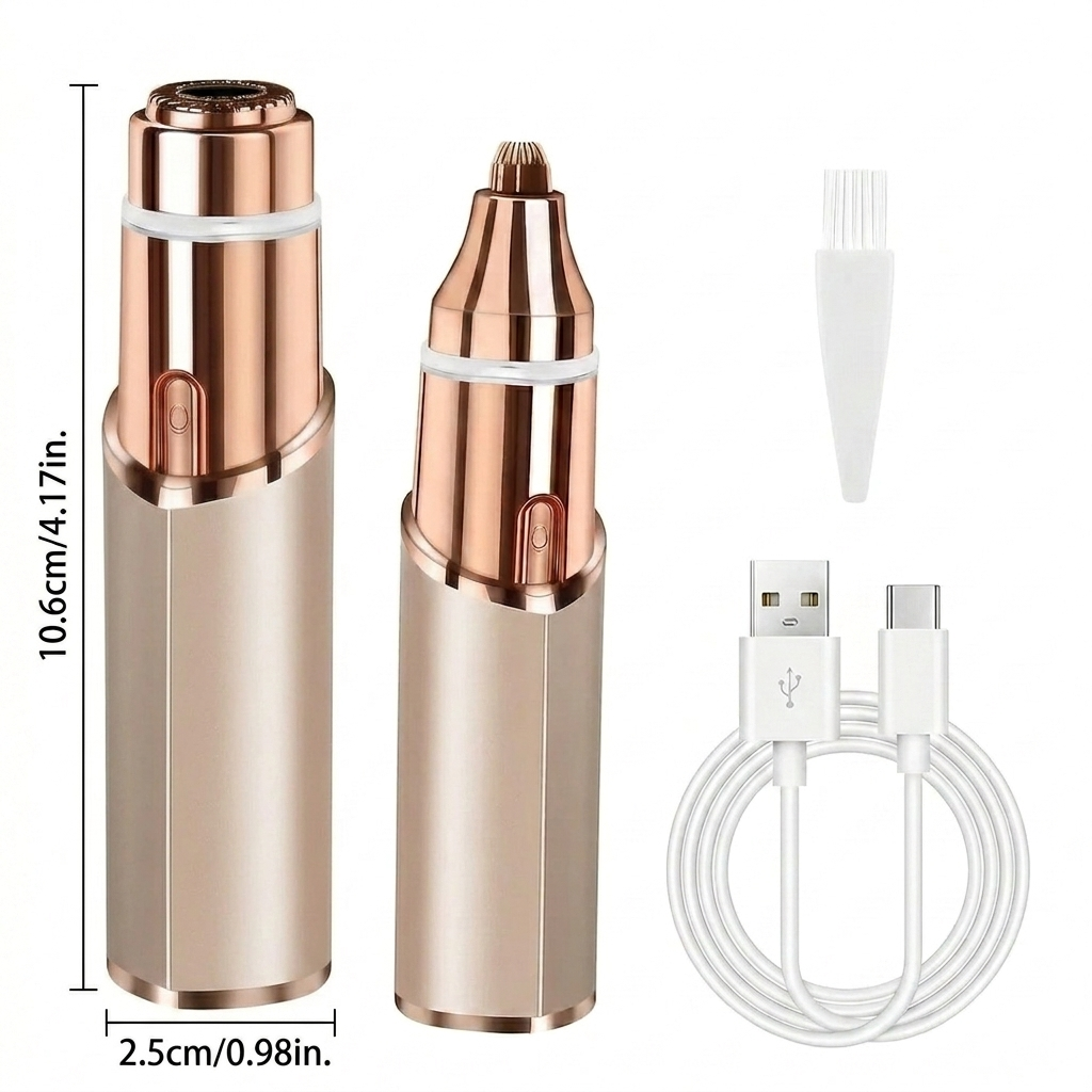 👑 [No.1 US Seller] 2-in-1 Eyebrow Trimmer & Hair Eraser | Painless & USB-C Rechargeable-III