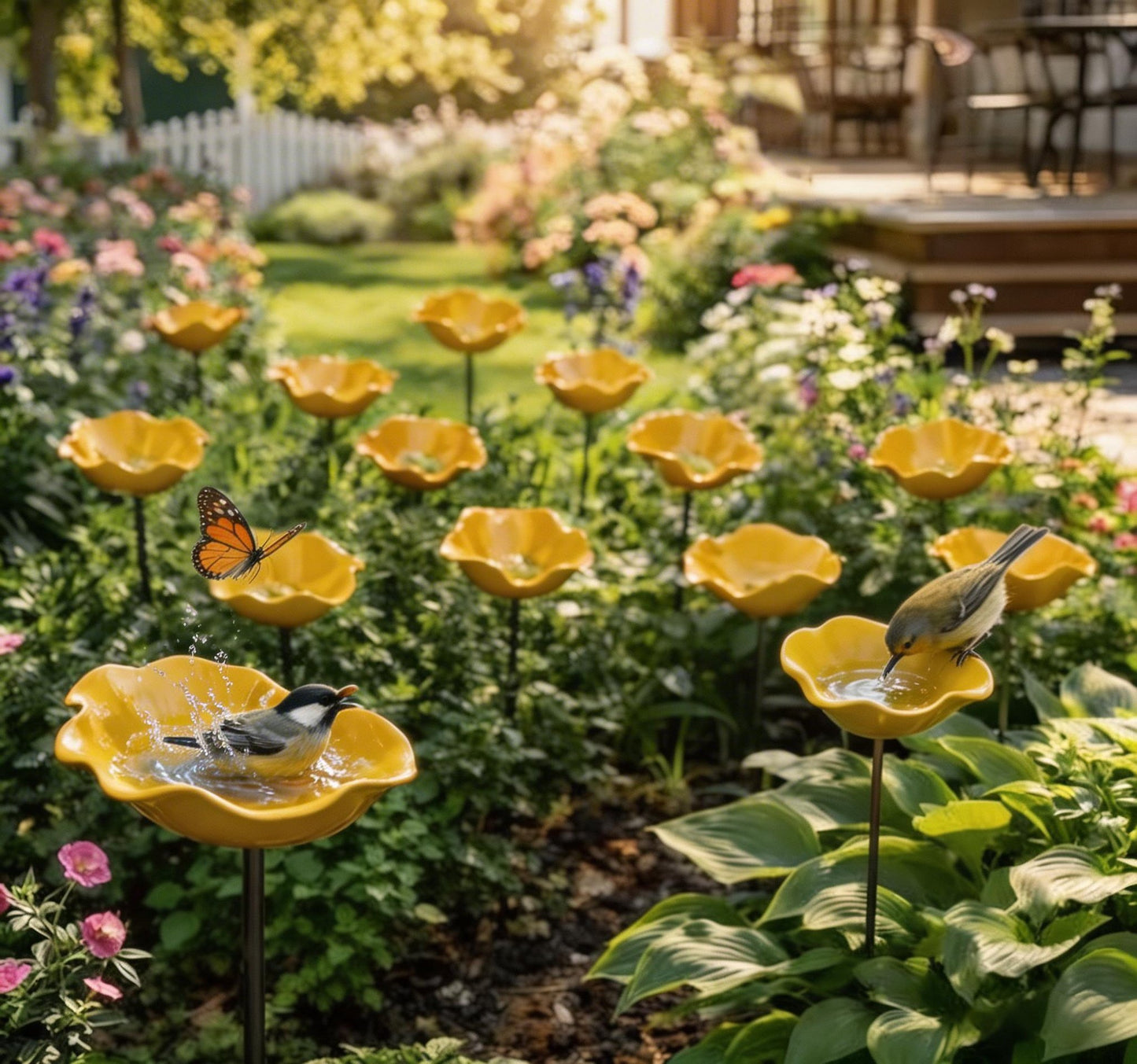 🌸 Everlasting Garden Blooms - Handmade Metal Flower Garden Stake🐦-JY