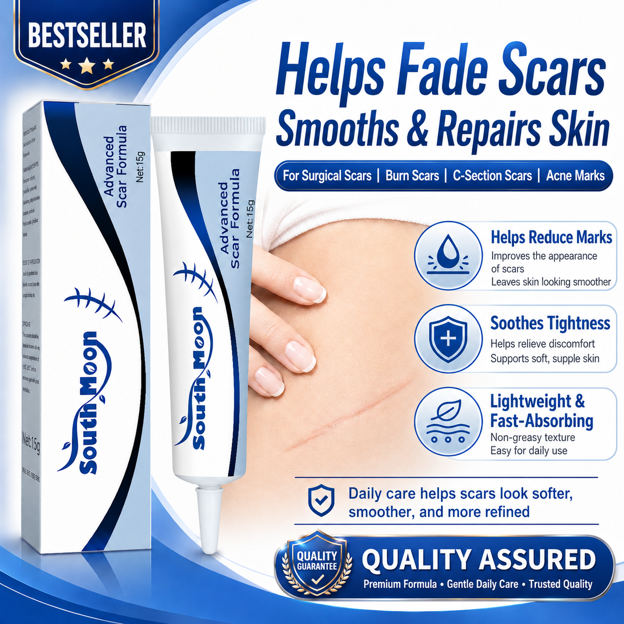 ✨Advanced Scar Formula 🔥Premium Scar Care Cream for Smoother-Looking Skin-YOY