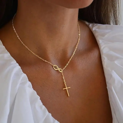 🌟Loyalove Greenish Spring Charm Outdoorfun Cross Choker Necklace for Women - Thick Chunky Paperclip Chain, Cuban Link Chain, Hip Hop Fashion Jewelry, Trendy Easter Gifts-XLB
