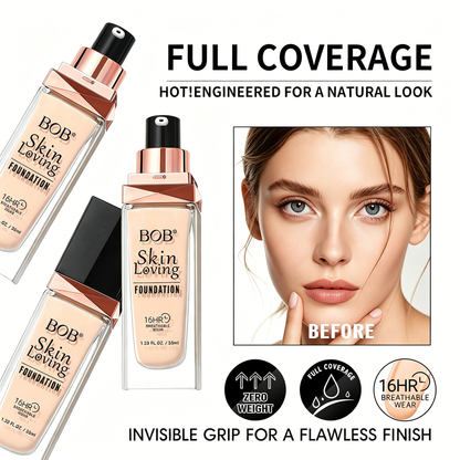 BOB Long-Wearing Foundation, Transfer-Proof, Long Lasting, High Coverage-TRL