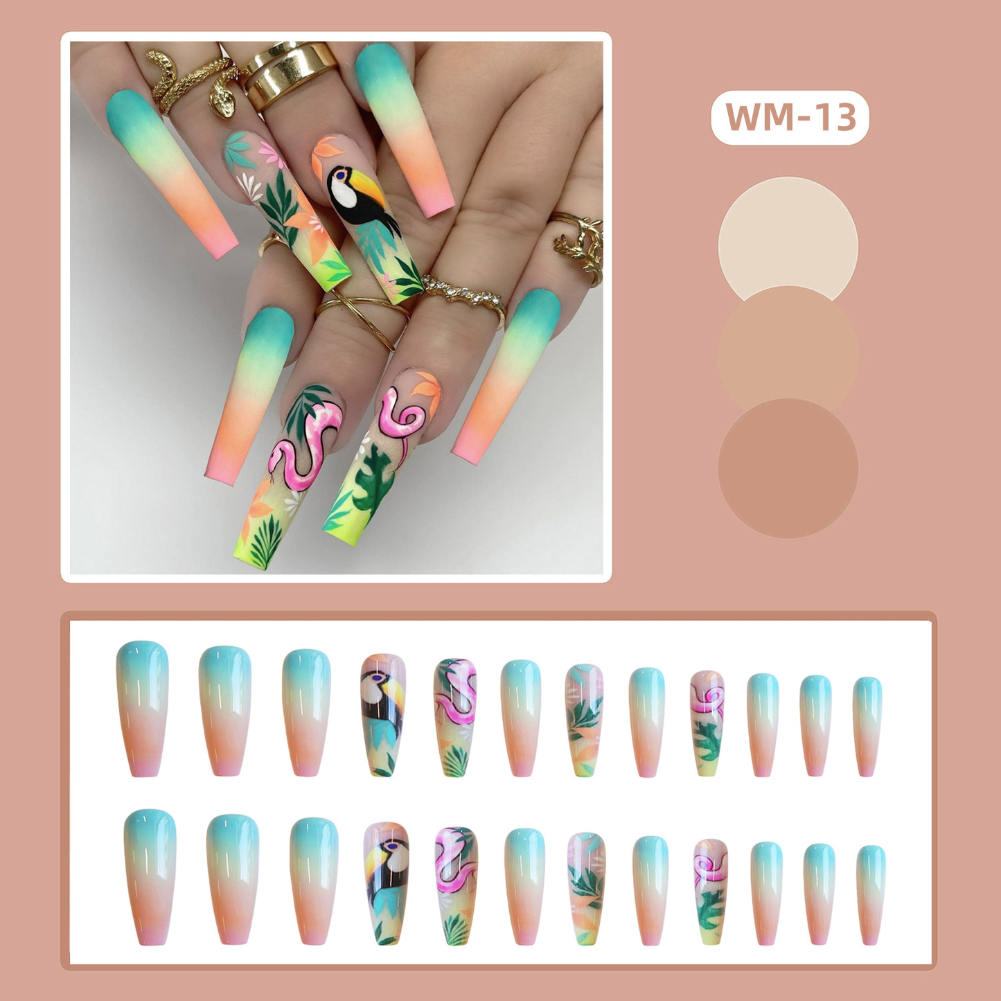 💅High-end press On Nails for Women, Reusable Glue-On Nails, ✨Easy DIY Manicure at Home-XXS